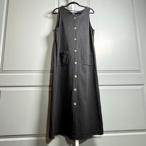 Melrose Studio Sleeveless Black Button Down Maxi Dress SZ M